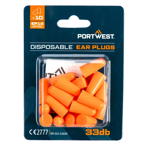 EP14ORR Portwest PU hab füldugók bliszteres csomagolással (10 pár)