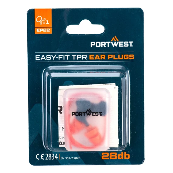 EP22ORR Portwest Könnyen illeszkedő zsinóros TPR füldugó